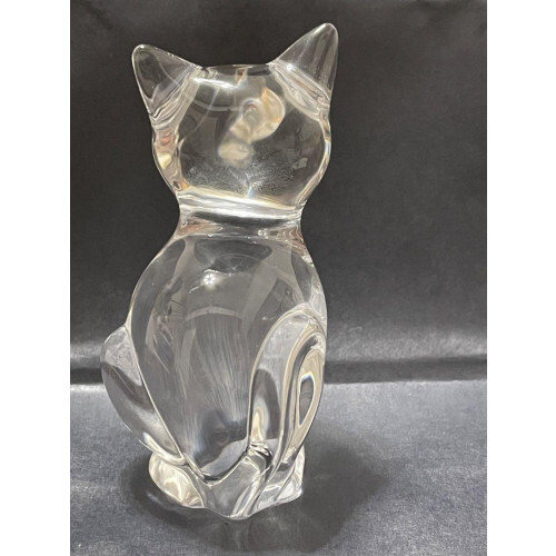 Daum france  猫　置物 Daum France Dome Crystal Figurine Crystal Figurine Cat Figurine | eBay
