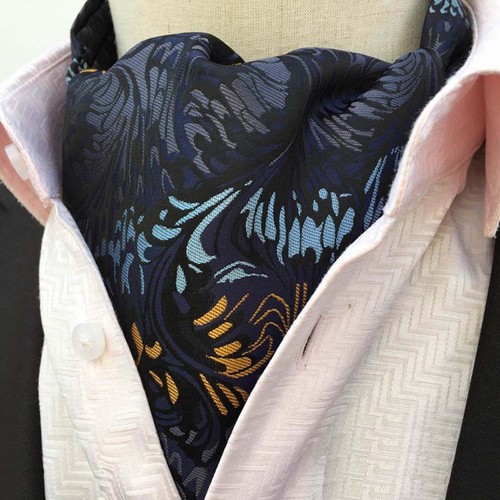 Mens Colorful Checks Paisley Floral Ties Scarves Cravat Ascot Wedding Necktie - Picture 24 of 25