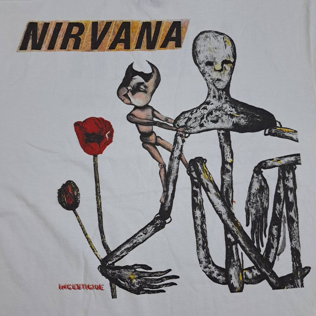Nirvana t shirt vintage style INCESTICIDE band White tour Nirvana t shirt vintage style INCESTICIDE band White tour