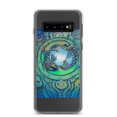 Samsung Case with custom spray paint art design aquatic fish
