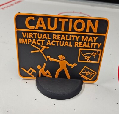 Funny Caution Virtual Reality Impact Sign Goggles Vision Pro