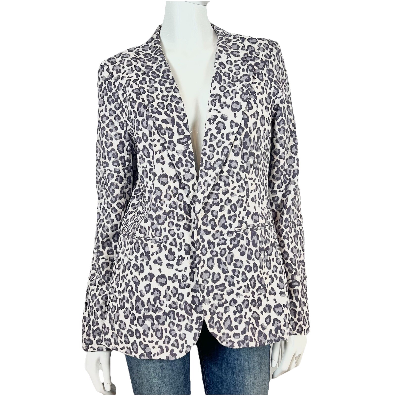 Rachel Zoe Women Size L Blazer Jacket Leopard Animal Print