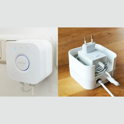 JG97 Philips Hue Bridge Wandhalterung Halter Halterung Steckdose Wallmount clean weiß