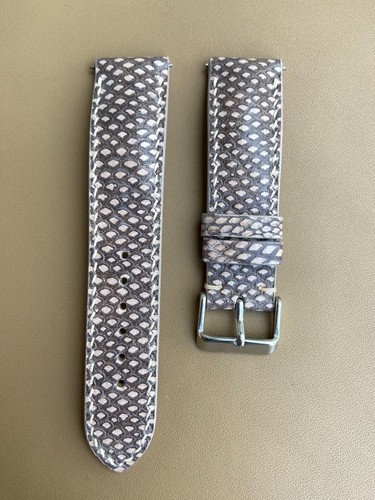 Gray Snake Leather Watch Strap Band, Size 16mm 18mm 19 20mm 21mm 22mm 24mm 26mm - Picture 4 of 10
