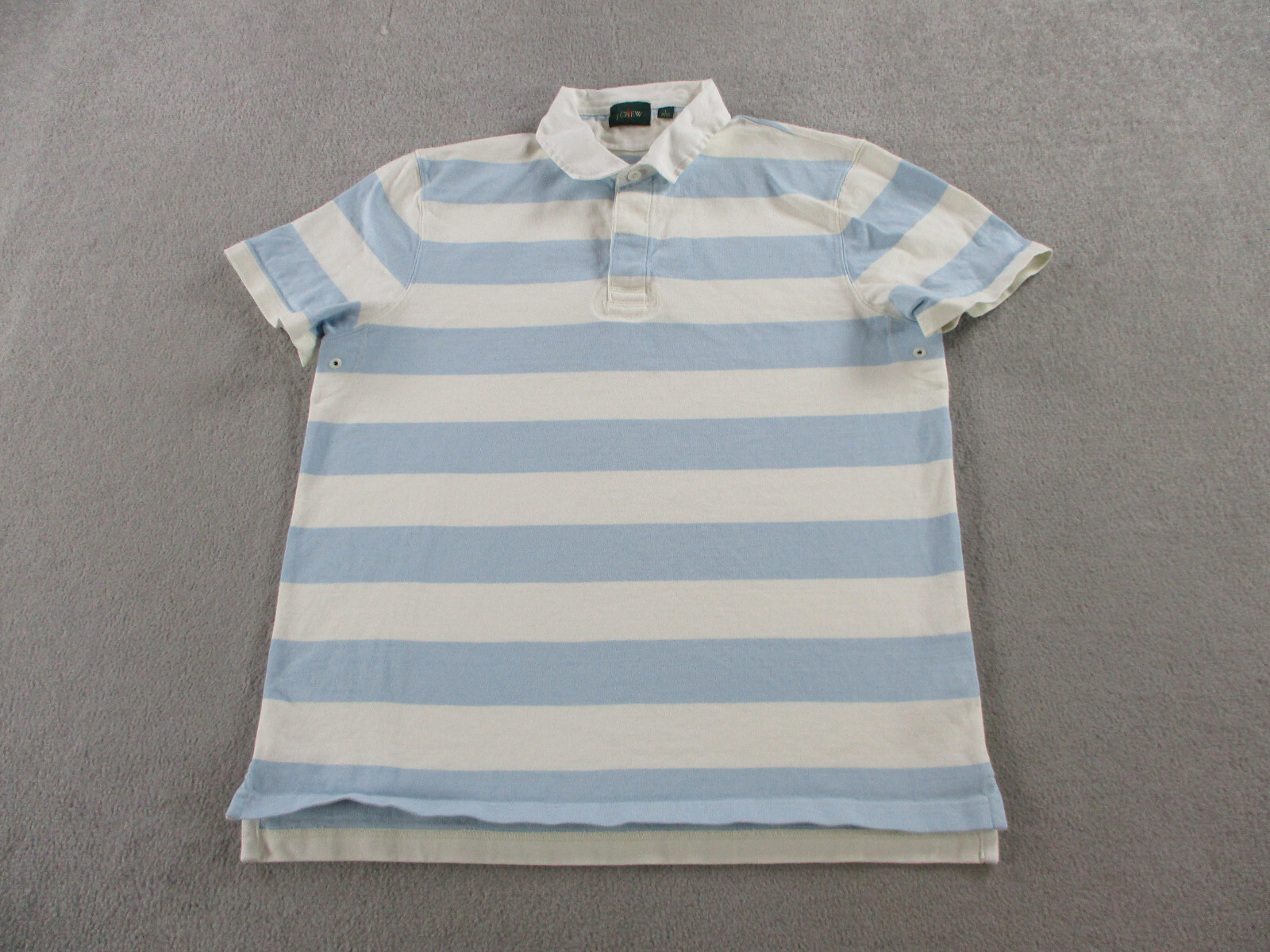 FILA Polo J Crew uomo grande blu bianca a righe rugby remi canottaggio cotone golf