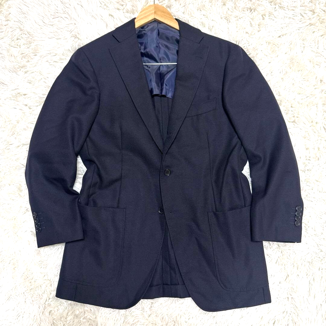 リングジャケット　サイズ50 モヘア　毛　美品 Ring jacket Tailored jacket size 44 wool mohair silk navy