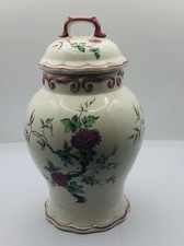 Royal Winton Keramik kleines Urnenglas mit Deckel rosa Blumen Vintage