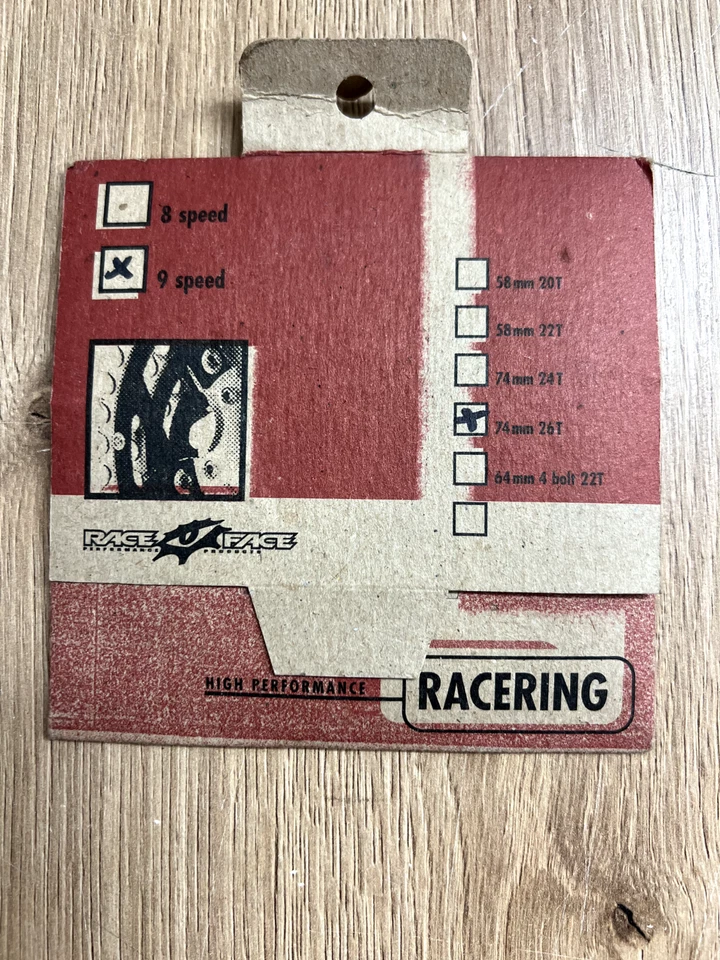 Retro Bicycle Parts NIB RaceFace 26T Black Chainring 74BCD for 9-Speed - Image 2 of 4