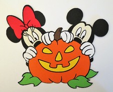 Mickey Minnie Mouse Halloween Pumpkin Paper Die Cut Scrapbook Embellishment