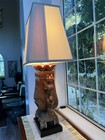 Rare Handcarved Chinese Ceremonial Urn Alabaster Lamp with Silk Shade Volterra — photo 10
