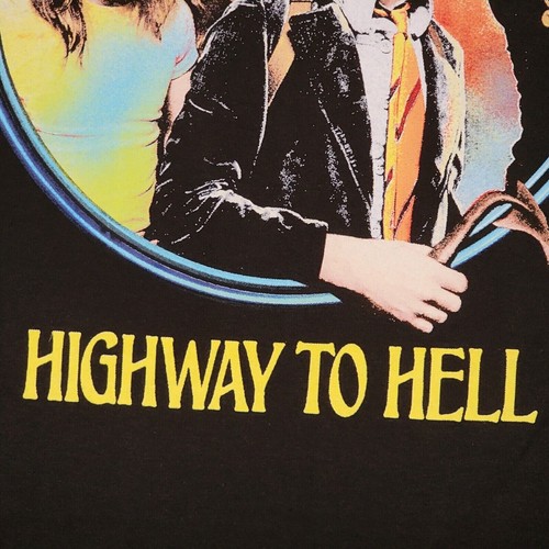 ACDC Shirt Mens LARGE L BLACK NEW HIGHWAY TOO HELL CONCERT TOUR ROCK Music NWT - Picture 12 of 16