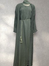 SALE 4 Pieces Made In Dubai Long Maxi Modest Pleated Abaya Size M (Green or Grey