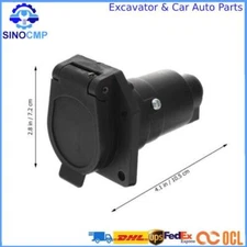 12V 7-Pin Round Trailer Plug 7-Way Socket Adapter Wiring Connector fits American