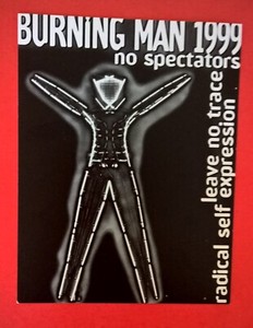 Burning Man 1999 flyer RARE HTF Official BMORG Burning Man PO Box eggchairsteve