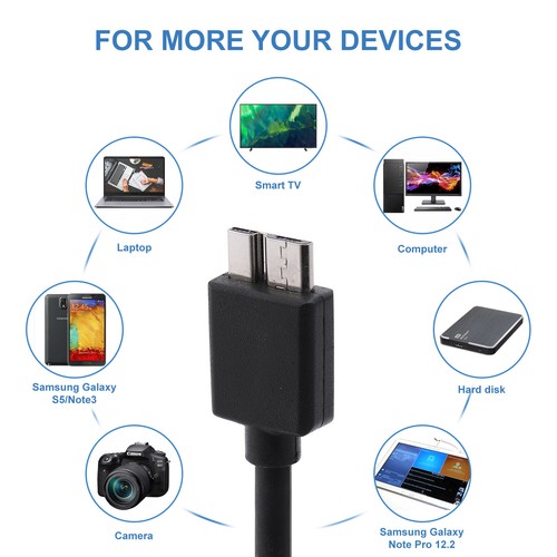 Micro USB 3.0 Cable High Speed Data SYNC For HDD Portable External Hard Drive - Picture 7 of 10