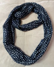 Unbranded Women's Blue White Polka Dot Infinity Fashion Scarf One Size No Tags