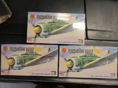 AIRFIX 1/72 MITSUBISHI A6M2 ZERO   #01028 factory sealed LOT OF THREE AIRCRAFT