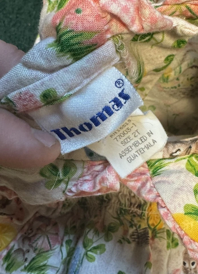 Lindo Vestido De Colección Thomas 2T Conejito de Pascua Rosa Guinga Calado Cottagecore Primavera Foto 4 de 4