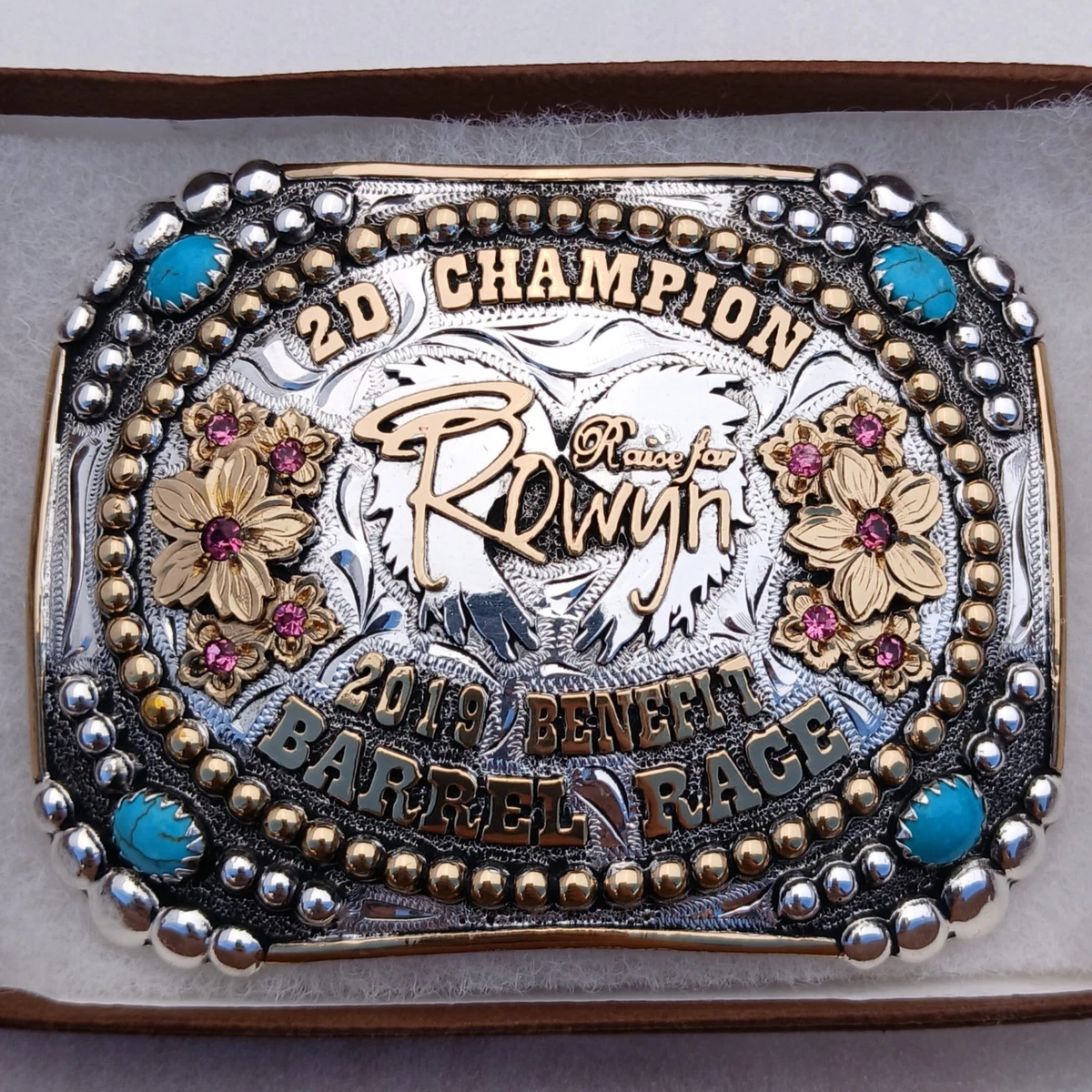 Gold-Tone Western Barrel Racer Belt Buckle - Runner-Up 1997 Barrel Racer - maxlang main image 3
