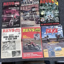 Lot of 6 REVS Motorcycle News Magazines Vintage 1980s Motorbike Racing Issues