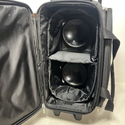 Pyramid Path Premium Deluxe Double Roller Bowling Bag Black/ Black - Picture 11 of 11