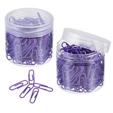 Paper Clips 1.1 Inch Vinyl Coated with Box for Office Home Purple Count 400