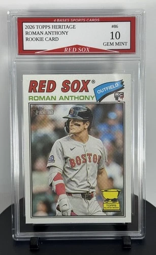 2026 Topps Heritage Roman Anthony Boston Red Sox Rookie Card #86 Gem Mint 10