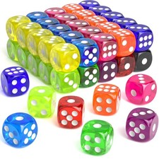 60 Pieces Dice Set, 16mm Standard Bulk 6 Sided Colored Dices for Board Games,...