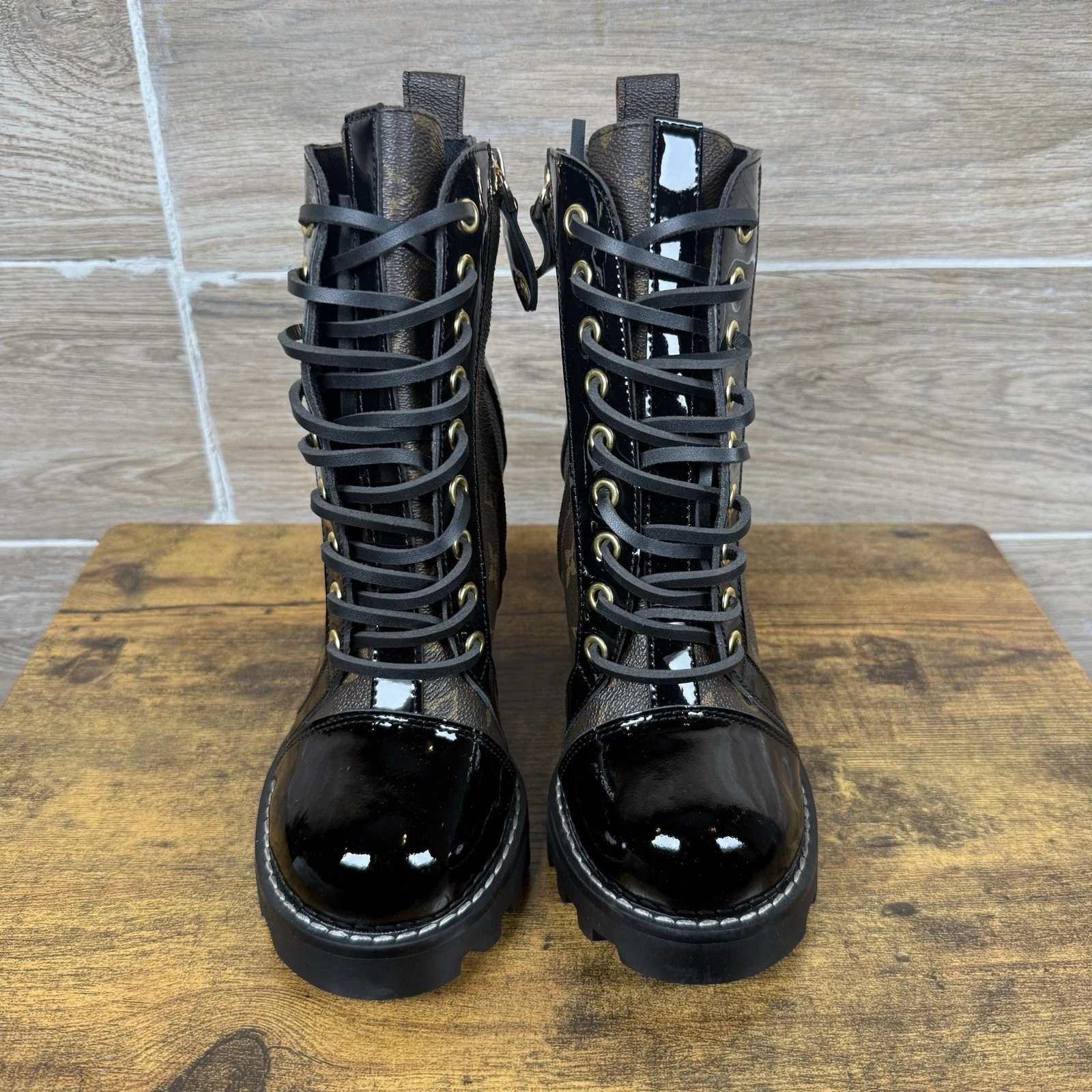 Vuitton — Louis Vuitton Star Trail Ankle Monogram Canvas Leather Boots Size 36 EU