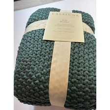 NWT - Casaluna Full Queen Blanket Evergreen Green - Knit Blanket - Super Soft