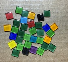 5300 Pcs Mosaic Glass Tiles for Crafts Bulk, 1x1 cm,Assorted Color, Mostly Green