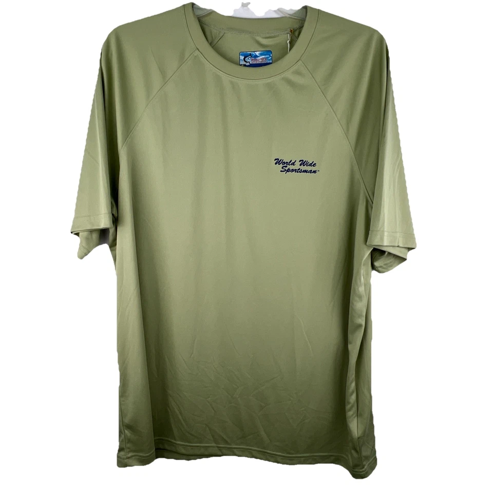 World Wide Sportsman L Pesca Verde Manga Corta Jason Mathias Arte Lubina Pez Foto 2 de 4
