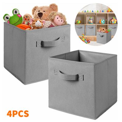 4pcs Set Faltbox 27x27X28cm Aufbewahrungsbox Faltkiste Box Regalbox Staubox
