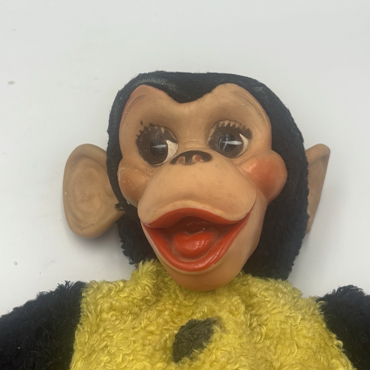 Vintage Zippy Monkey Mr Bim Zip Plush Banana Toy Rubber Face Doll
