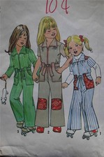 SIMPLICITY 7277 VINTAGE GIRLS JUMPSUIT PATTERN SIZE 5