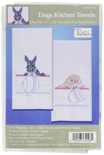 Stamped for Embroidery Kitchen Towels 17"X30" 2/Pkg, Dogs