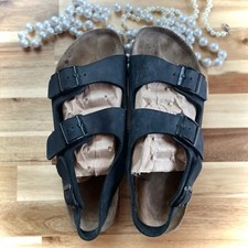 BIRKENSTOCK M 11 / 44 Milano Birko-Flor Leather Backstrap Sandals MSRP 225