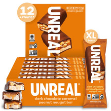 Dark Chocolate Peanut Caramel Nougat Bars 12 Full Size Bars 