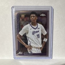 Topps 2025-26 Chrome Base Set Rookie Ace Bailey RC #255 Utah Jazz