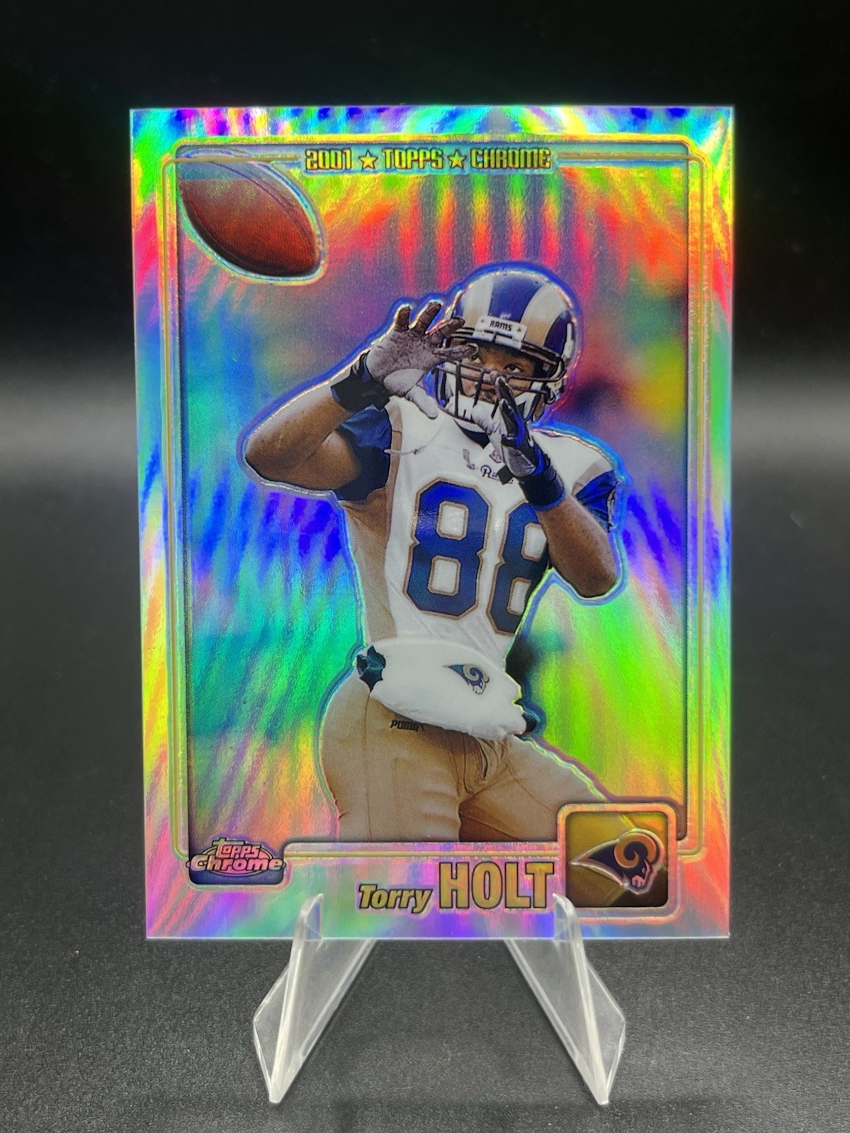 2001 Topps Chrome Football #179 Torry Holt Silver Refractor SP #'d 890/999