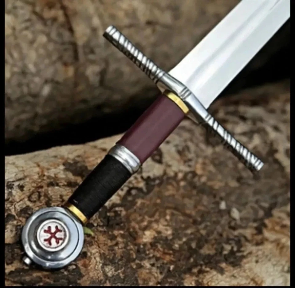 Templar Knight Sword From Game Of Thrones Got/Handmade Steel Sword With Sheath - Image 2 of 4