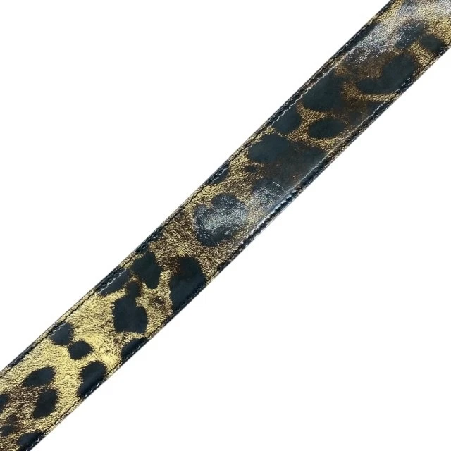 Dolce Gabbana Cinturón Accesorios Estampado Leopardo Logo Cuero Marrón Foto 3 de 4