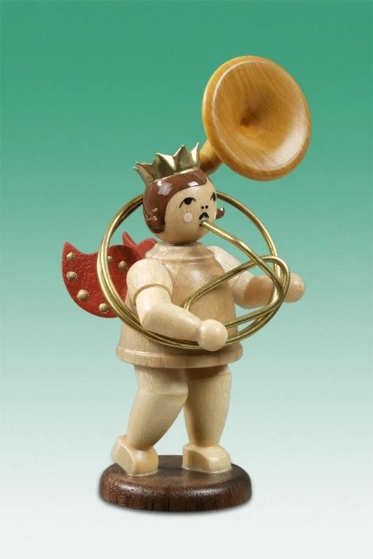 Bois D'Anges Ange de Noël Avec Sousaphon Sans Couronne / Nature Hauteur 6,5 CM - Photo 1/1