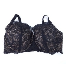 Thirdlove 24/7 Lace Balconette Bra Black Tan Underwire Hook Eye Closure 40F