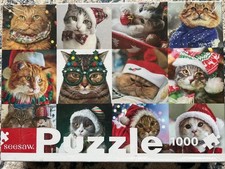 Cats in Christmas Outfits 1000 Piece Seesaw Brand Cat Jigsaw Puzzle New Sealed