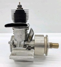 Vintage 1940s Herkimer Ok Super 60 Glow Model Airplane Engine W Mount