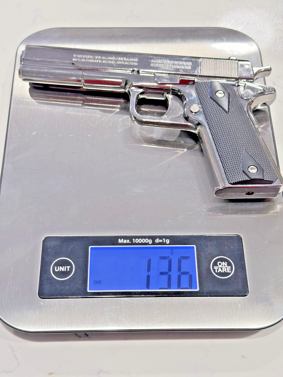 COLT 1911 Style Pistol Shaped Jet Torch Flame Gun Lighter Refillable Butane Gas