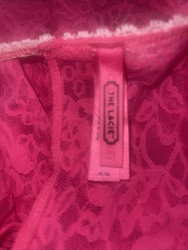 Victoria's Secret The Lacie Pink Lace W/ Lt Pink Trim Halter Backless Babydoll M - Picture 13 of 14