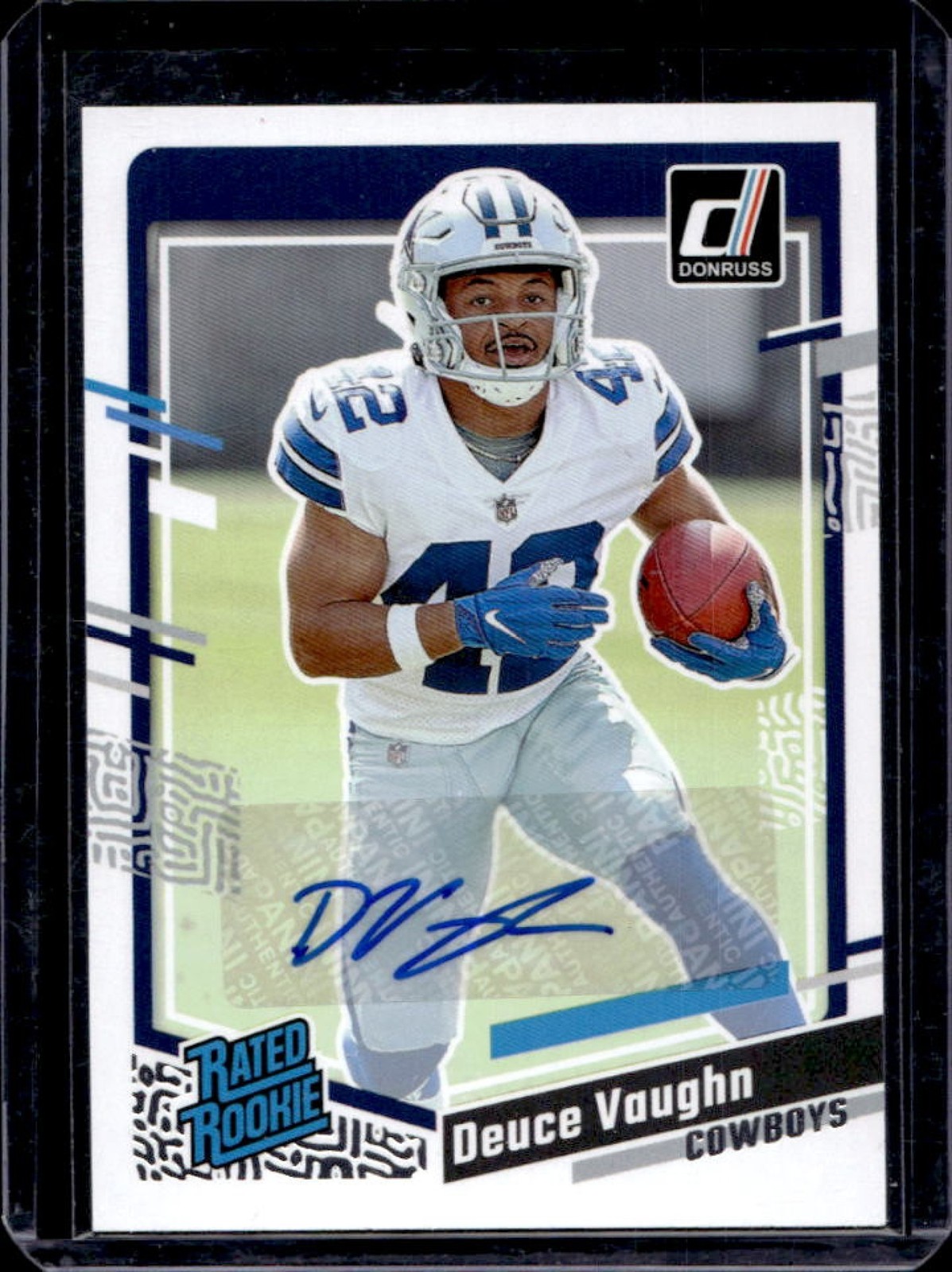 2023 Donruss Deuce Vaughn Rated Rookie Auto Rookie RC #324 Cowboys