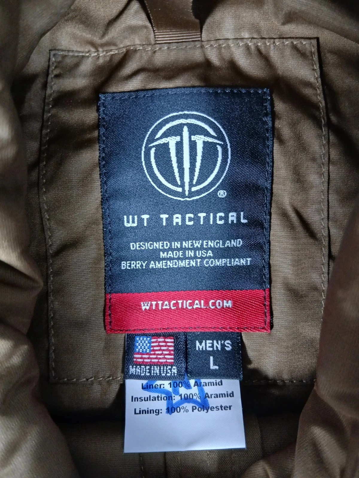 Wild Things Tactical Low Loft Jacket Men L Brown Pockets Long Sleeve Full Zipper - product detail image 3